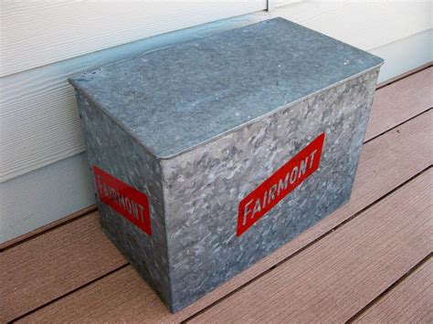 vintage galvanized milk box